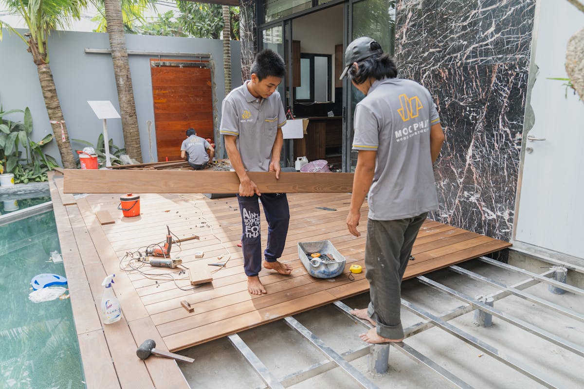 Before — old concrete steps by Glen & Dale Outdoor Services